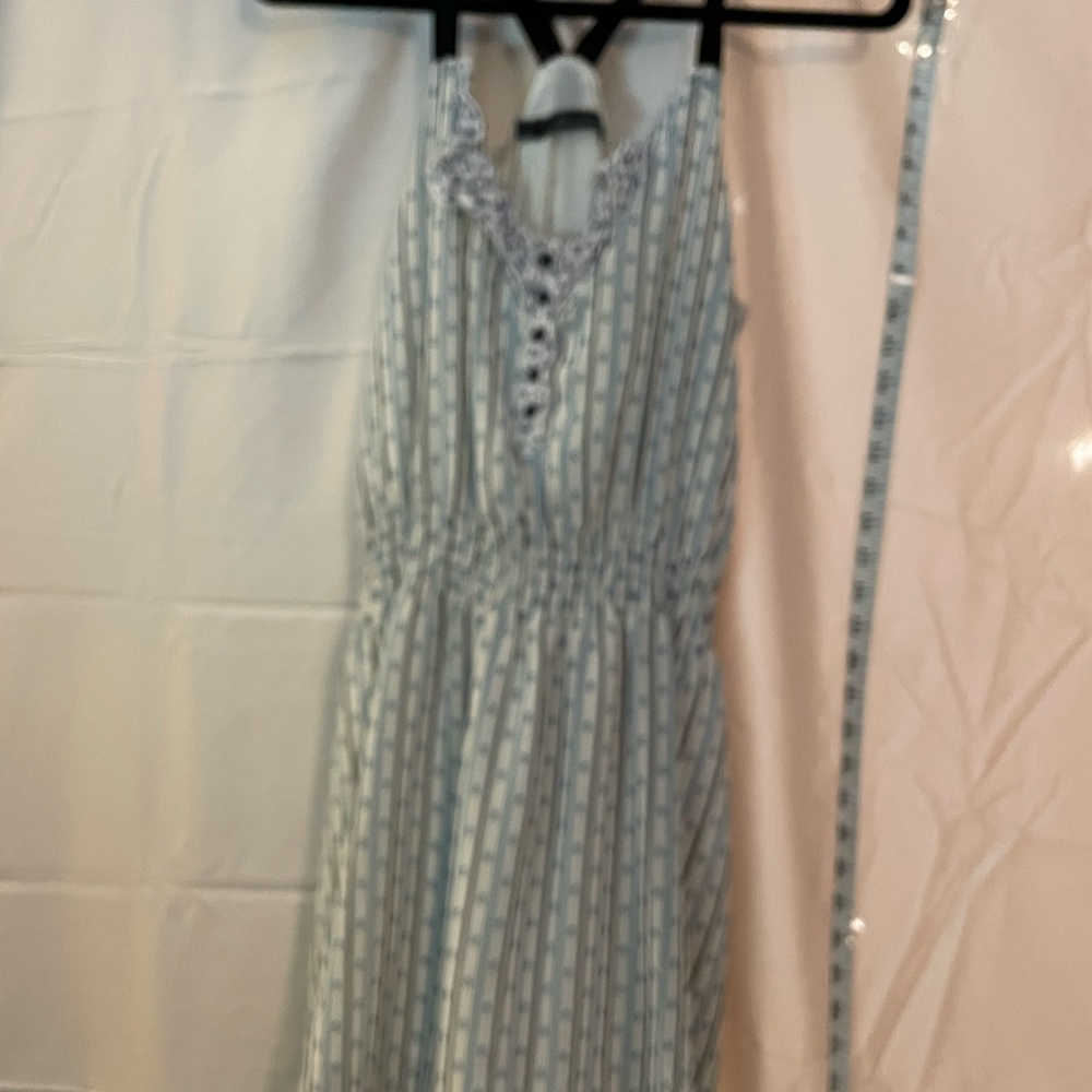 Patterson J. Kincaid Blue and White Striped Dress
